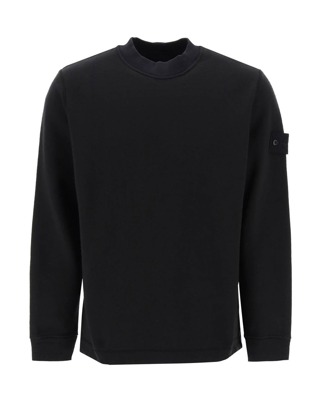 Stone Island Ghost Piece Wool Cotton Sweatshirt in Black for Men