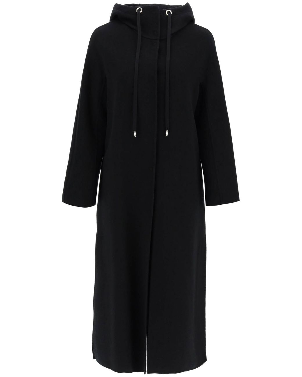 Max Mara Studio 'giulia' Coat In Silk Wool And Cashmere in Black | Lyst UK