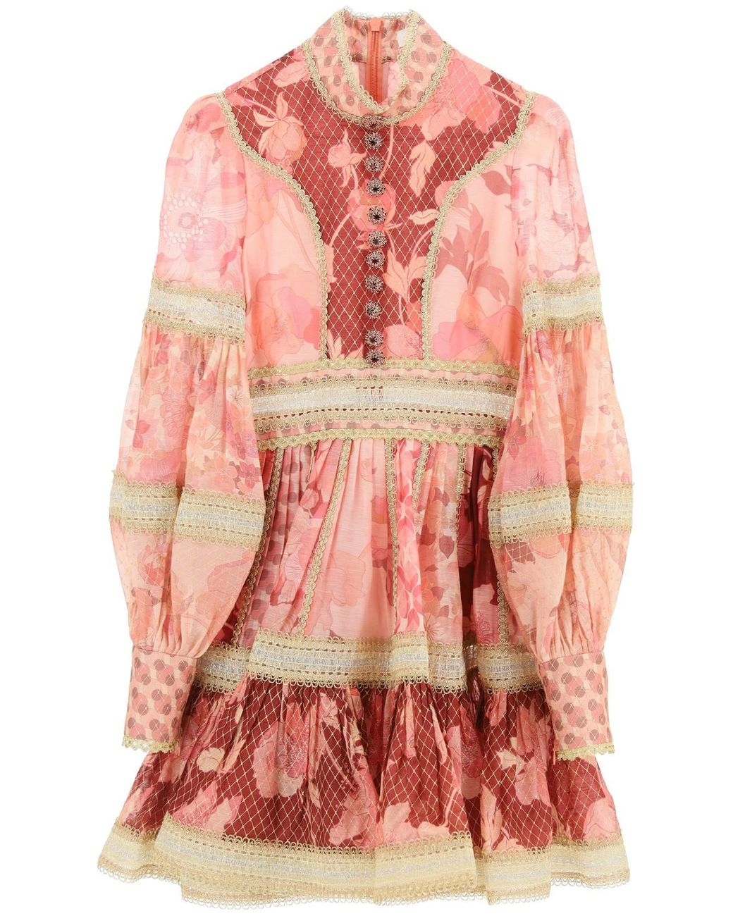 Zimmermann Concert Spliced Trim Dress in Pink | Lyst