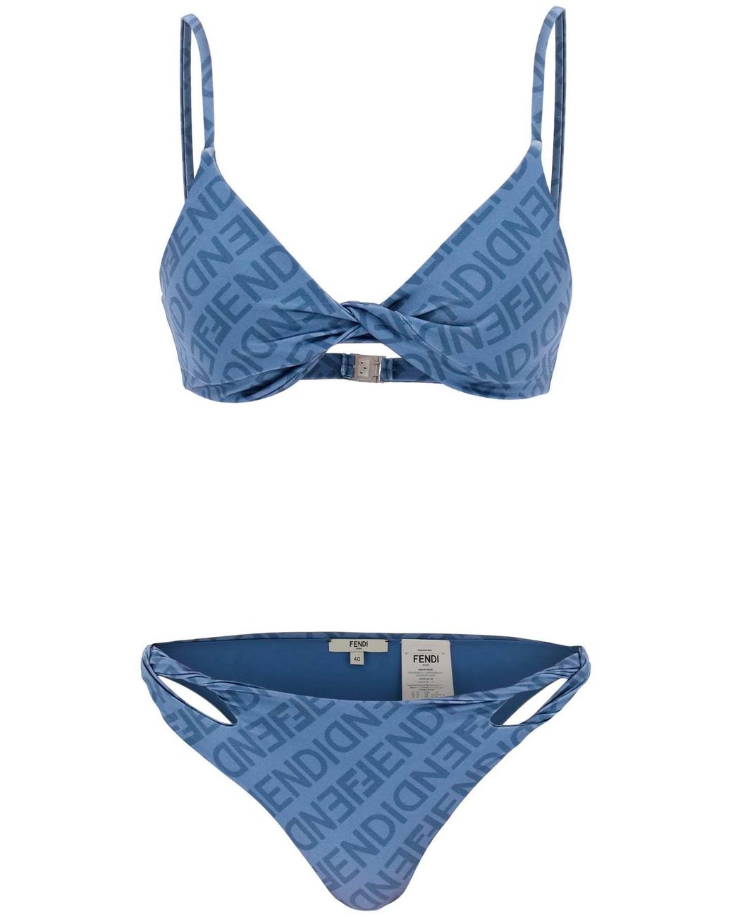 Fendi Lycra® Bikini Set in Blue | Lyst
