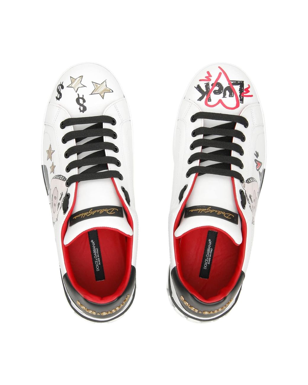 Dolce Gabbana Portofino Padrino Pig Sneakers in Red for Men Lyst