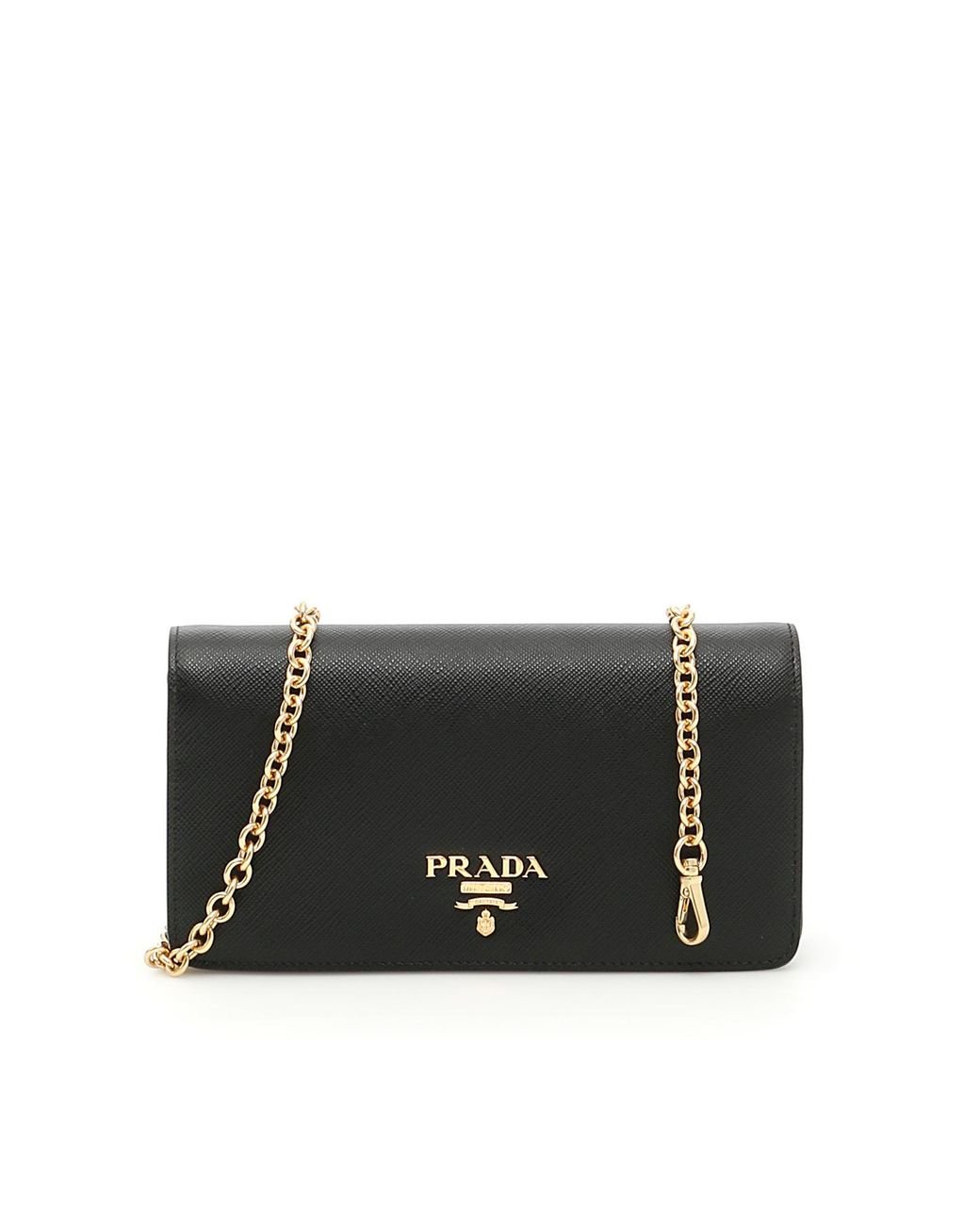 Prada Wallet On Chain in Black | Lyst