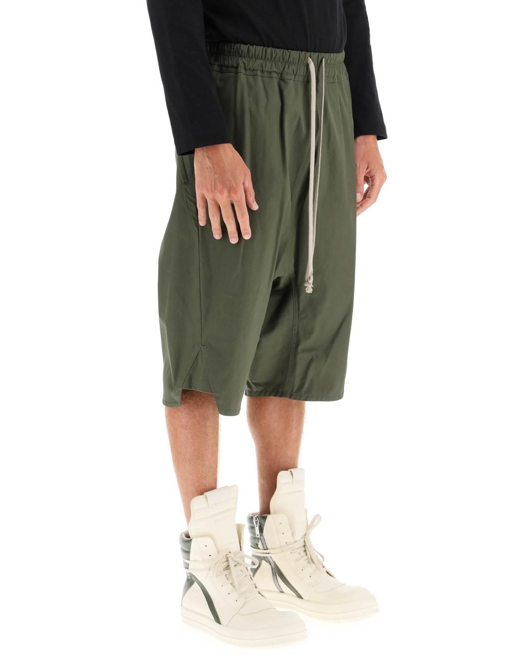 Rick Owens Men's Green Basket Swingers Shorts