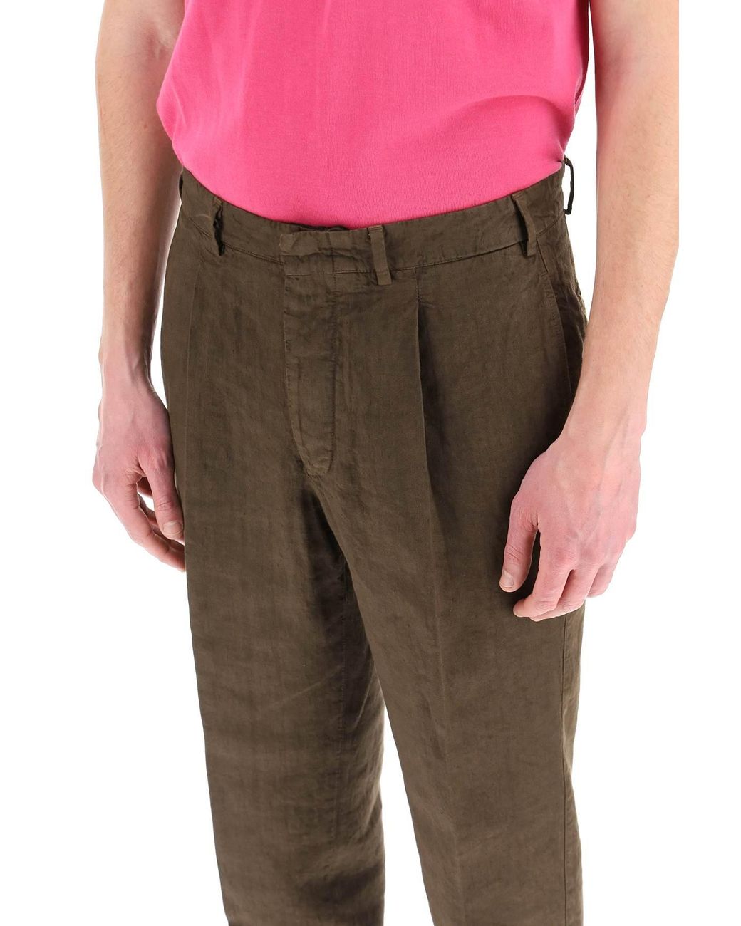 The Gigi Linen Tonga Trousers in Brown for Men | Lyst