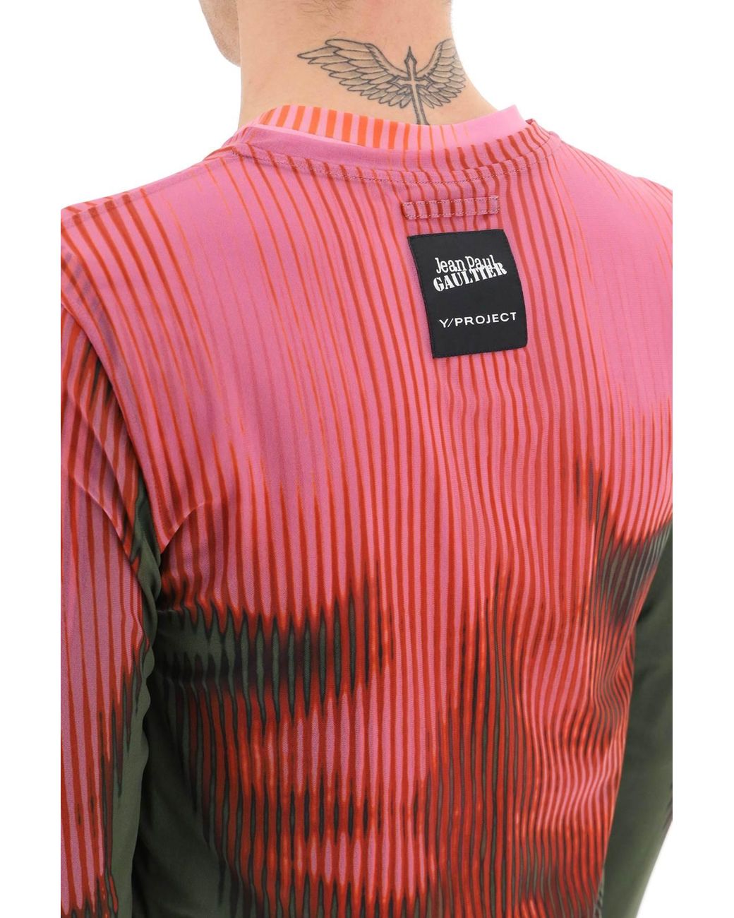 Y. Project Men's Pink Jean Paul Gaultier Trompe Loeil T-shirt In