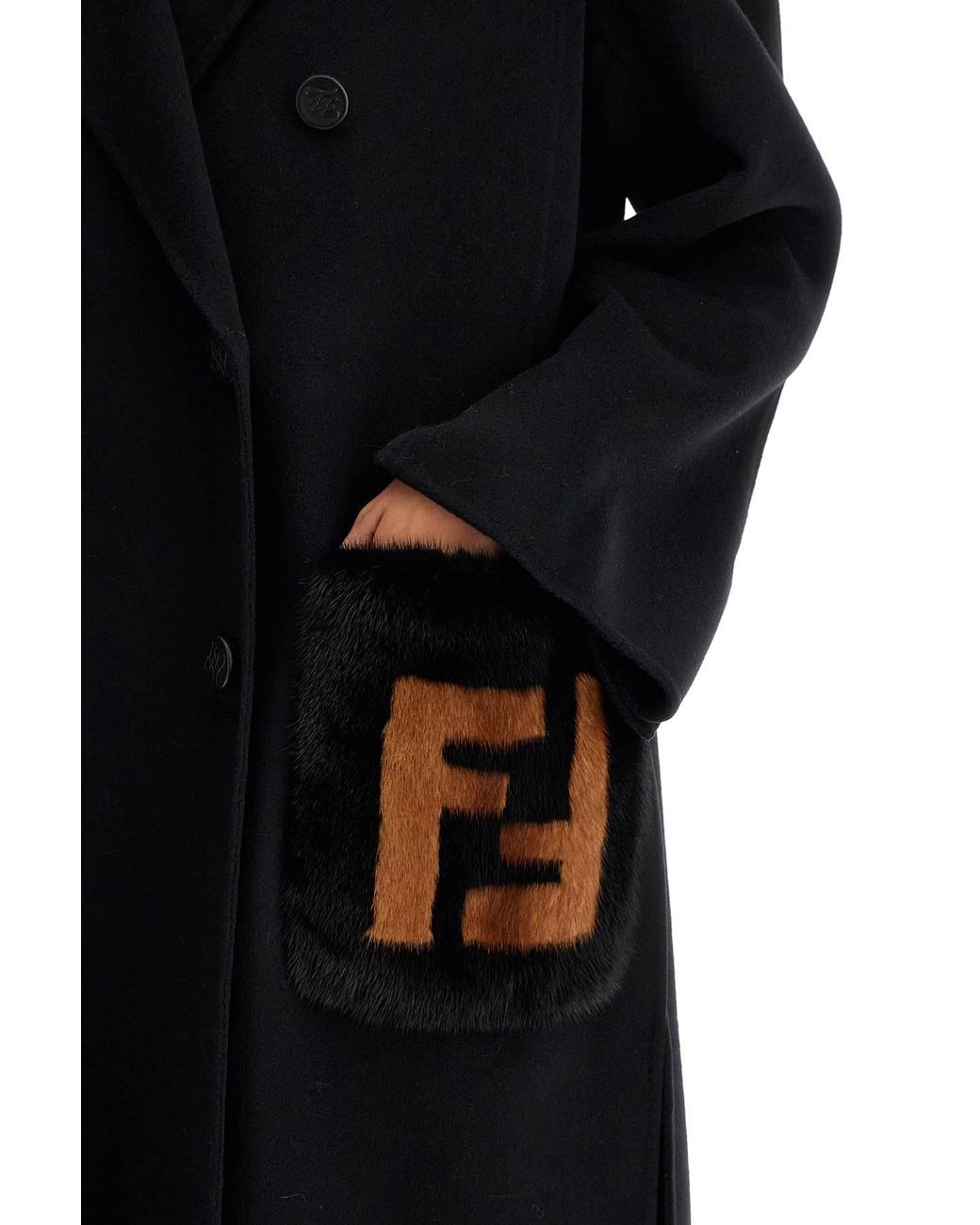 Fendi fur pocket coat best sale