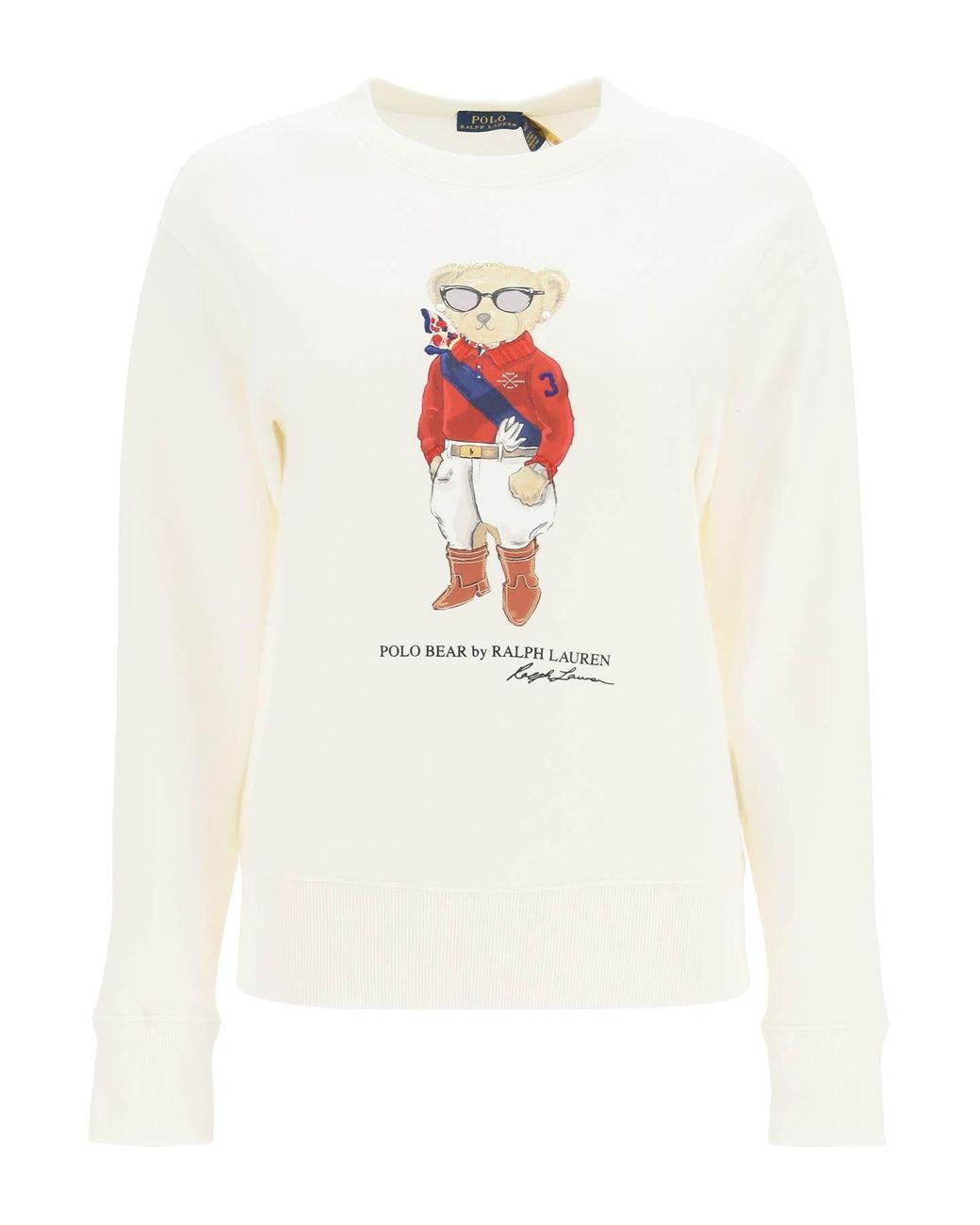 Polo Ralph Lauren Cotton Jockey Polo Bear Sweatshirt in White | Lyst