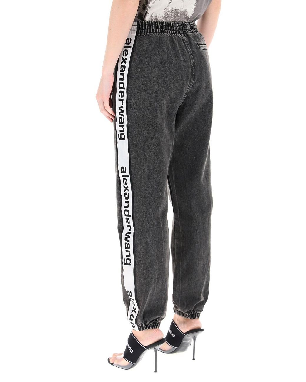 Alexander Wang Denim JOGGERS Logo Tape in Gray | Lyst