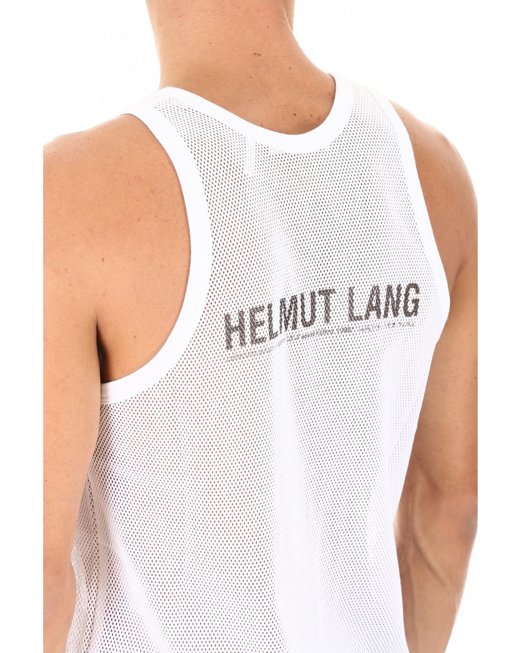 Helmut Lang Mesh Tank Top in White for Men | Lyst