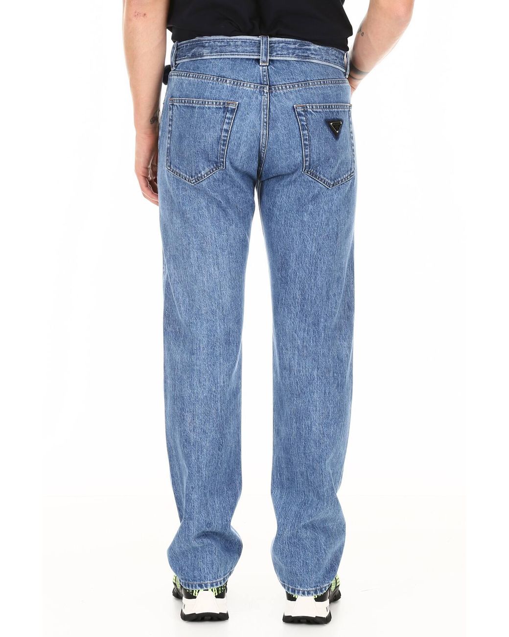 Prada Jeans With Triangle Logo in Blue for Men | Lyst