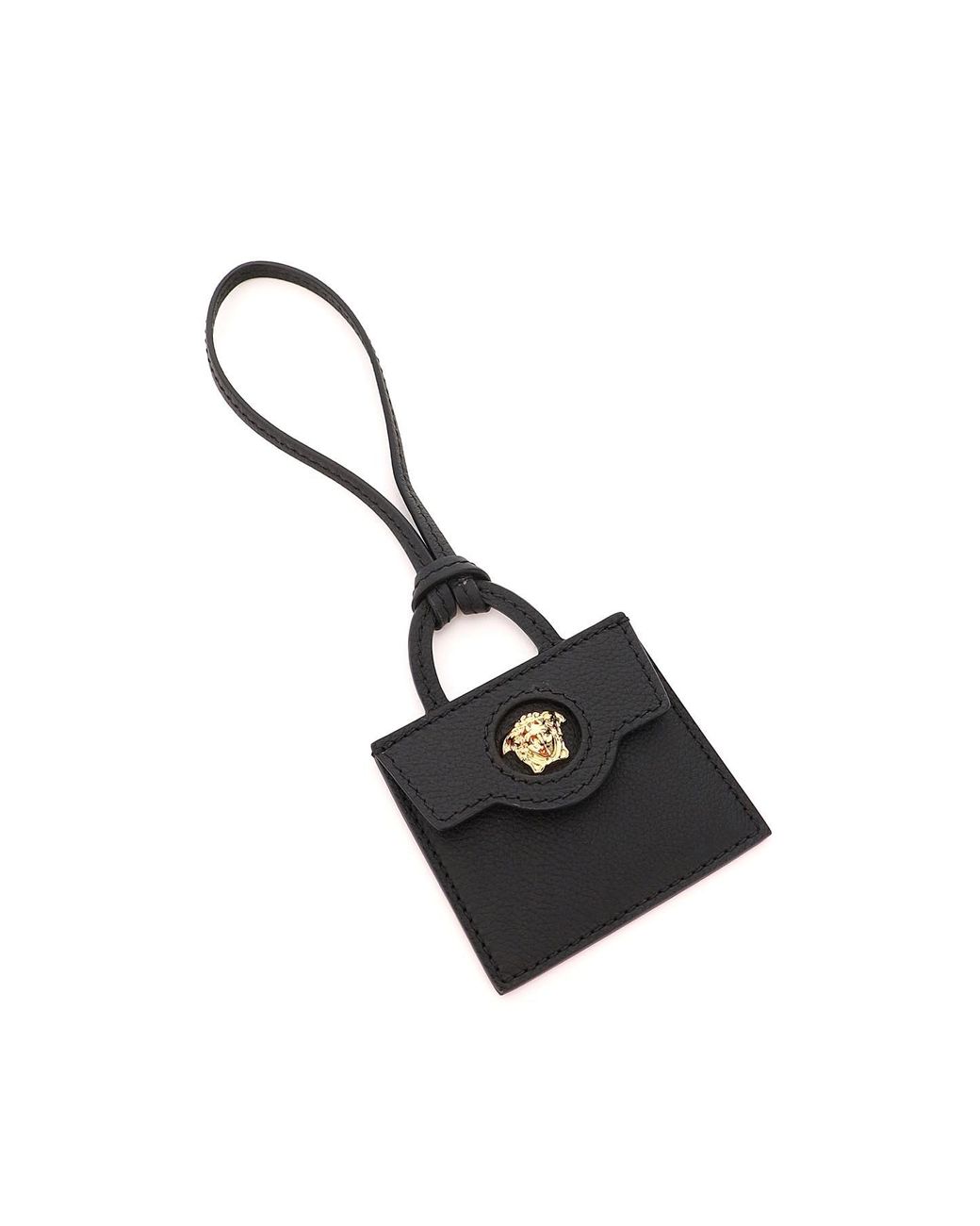 Versace La Medusa Bag Charm in Black | Lyst