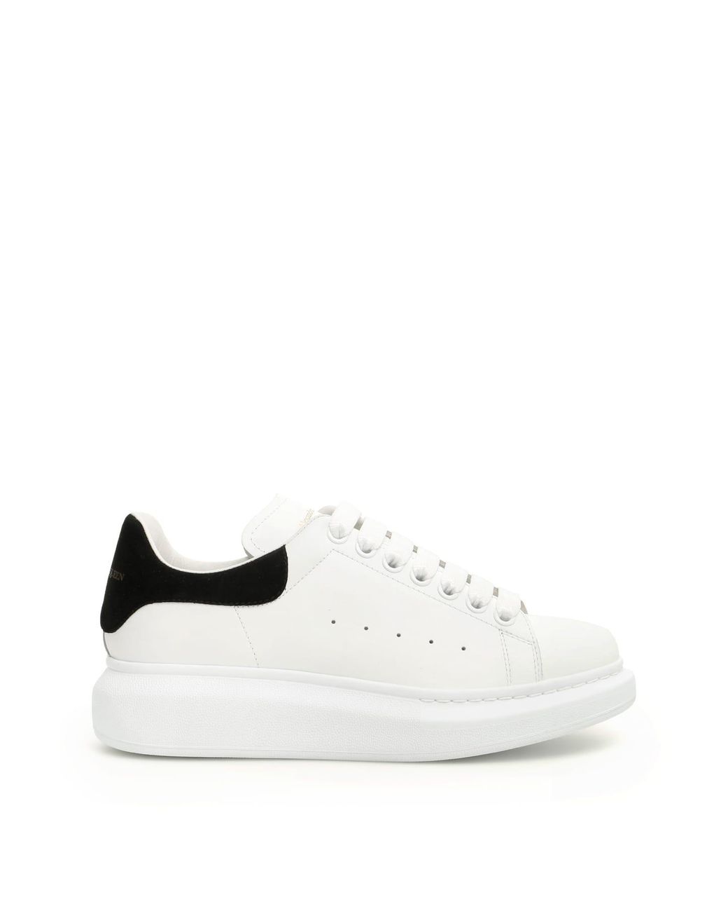 Alexander McQueen Leather Oversized Sneakers in White,Black (White) - Lyst