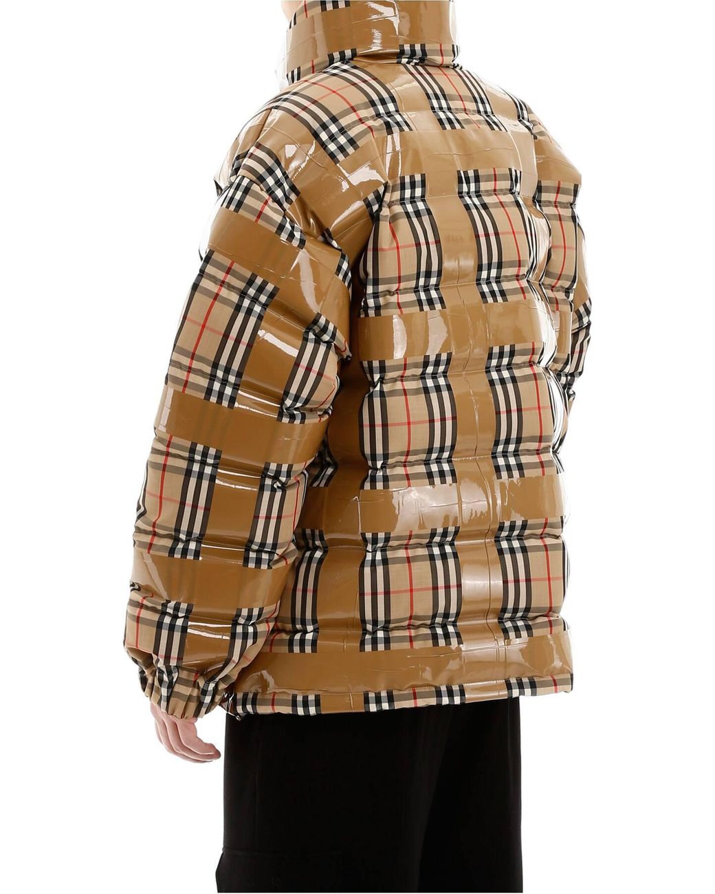 Burberry Synthetic Tape Vintage Check Puffer Jacket in Beige,Black  (Natural) for Men | Lyst