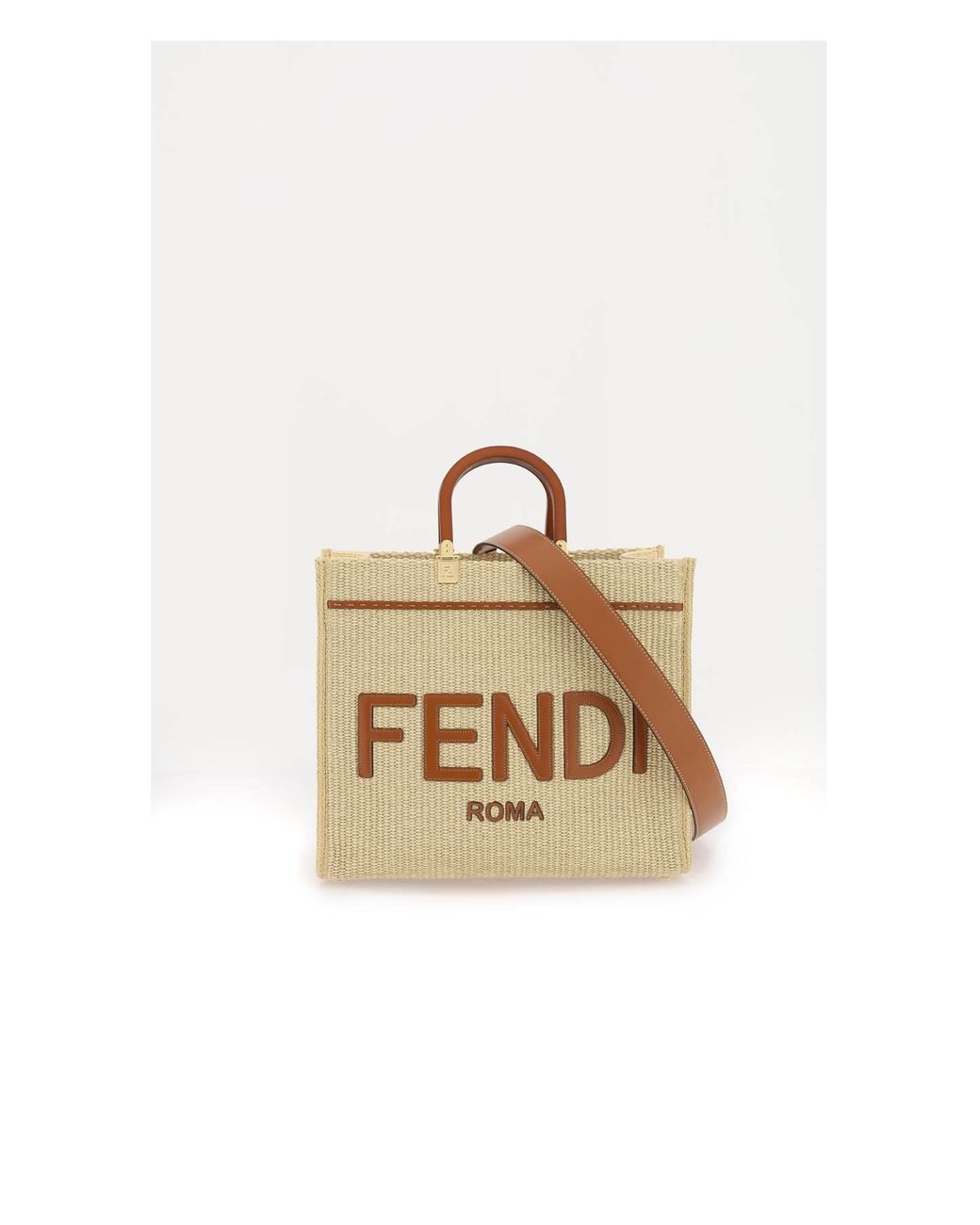 Fendi Denim Sunshine Medium Tote Bag in Metallic | Lyst