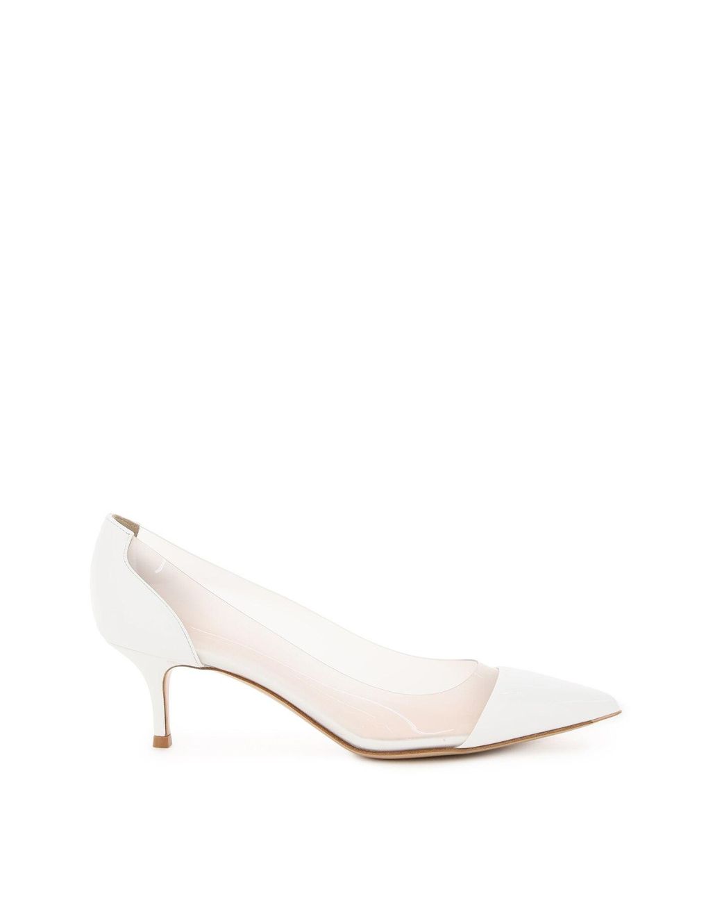 gianvito rossi plexi pumps white