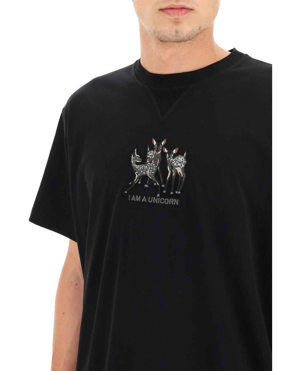 Burberry Brycen T-shirt With 'i Am A Unicorn' Embroidery M Cotton in Black  for Men | Lyst