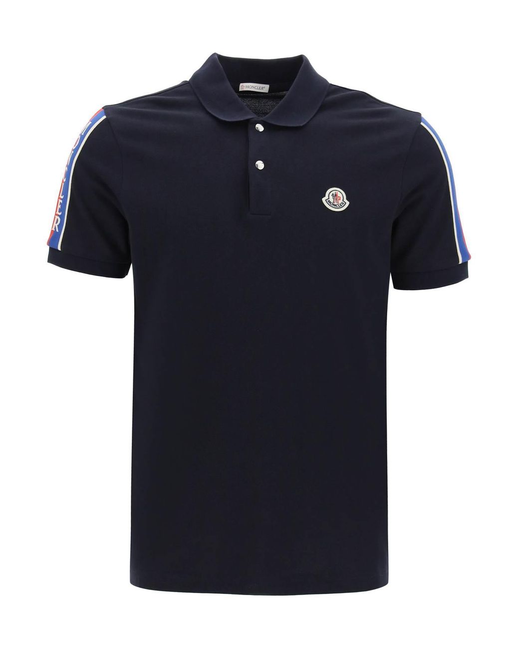 Moncler Tricolor Bands Polo Shirt in Blue for Men | Lyst Canada