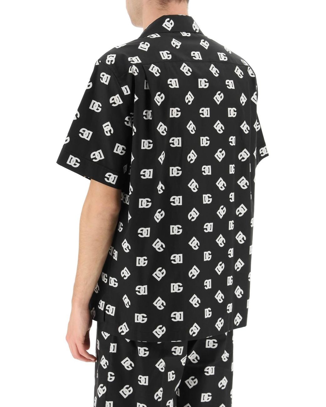 Dolce & Gabbana Short Sleeve Boxy Shirt in Black for Men | Lyst UK