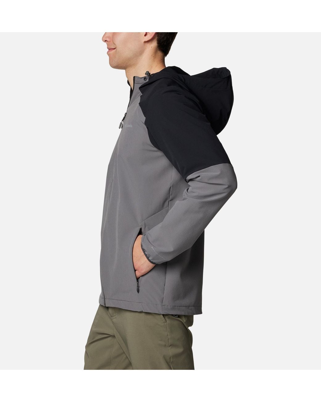 Columbia Gray Columbia Tech Softshell Hooded Jacket for men