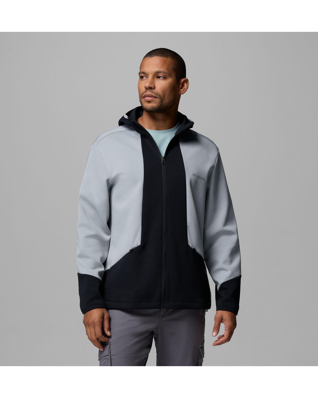 Columbia Black Columbia Tech Spacer Full Zip Hoodie for men