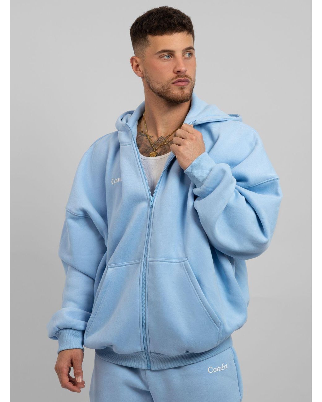 Comfrt Blue Cloud Zip Hoodie – Mega