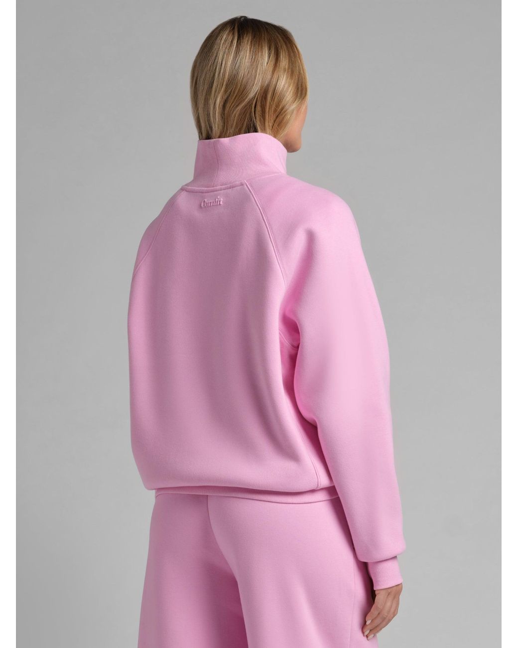 Comfrt Pink Basic Mock Neck Sweatshirt