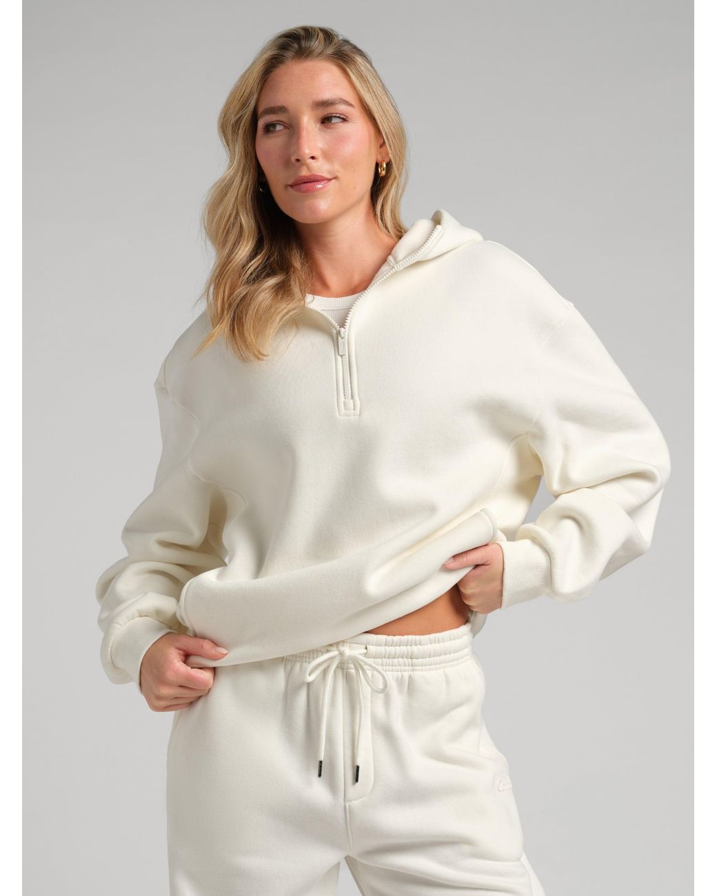 Comfrt Gray Basic Half Zip Hoodie – Mega