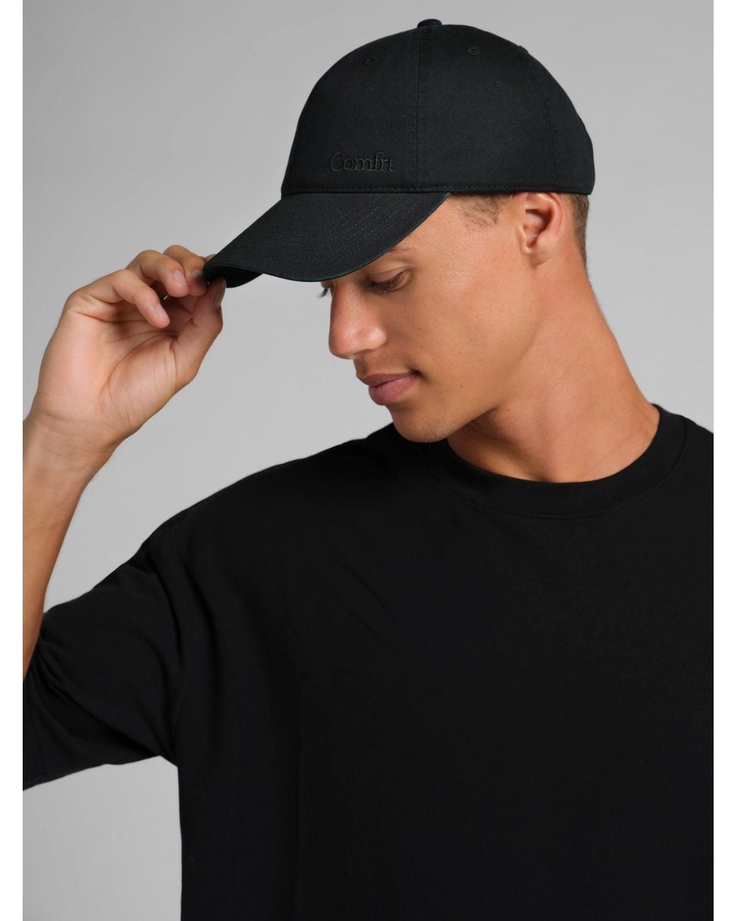 Comfrt Black Logo Cap