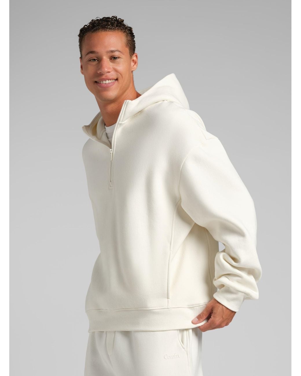 Comfrt Gray Basic Half Zip Hoodie – Mega