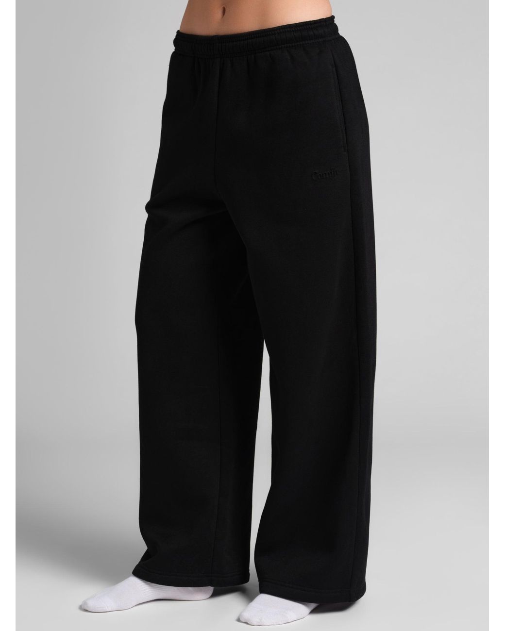 Comfrt Black Basic Wide Leg Sweatpants