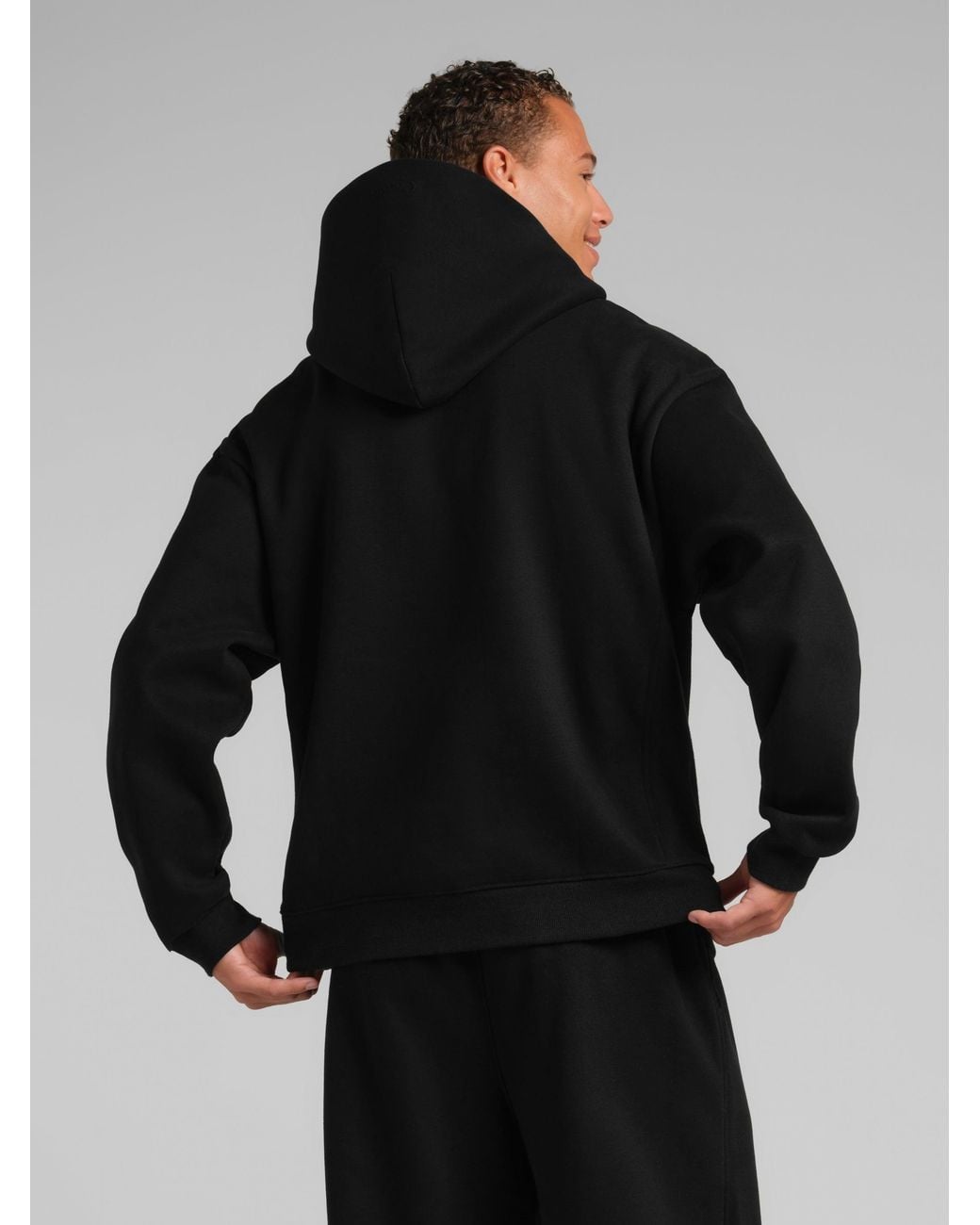 Comfrt Black Basic Half Zip Hoodie – Mega