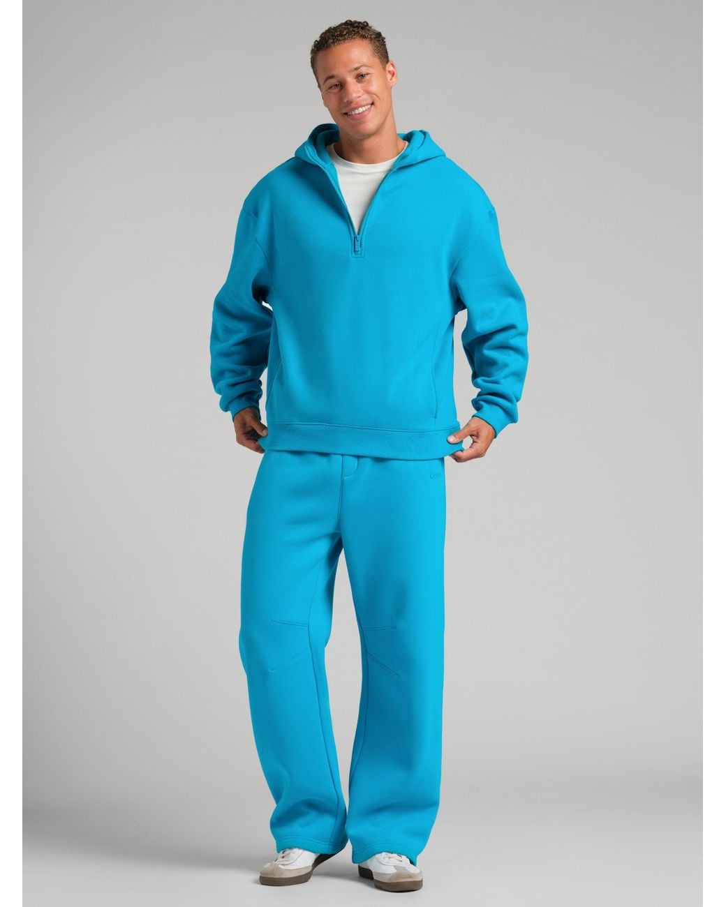 Comfrt Blue Basic Half Zip Hoodie – Mega