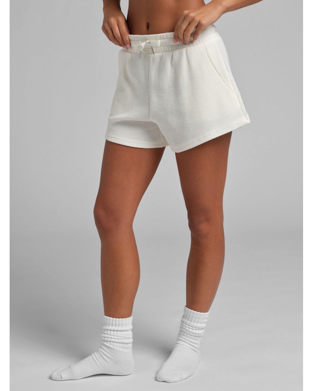 Comfrt White Waffle Lounge Short