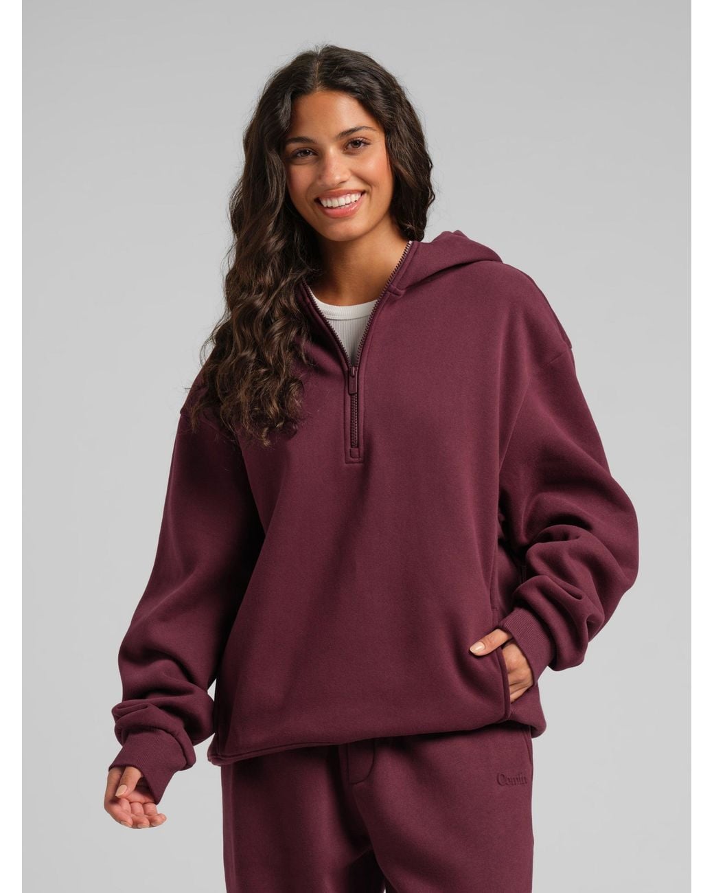 Comfrt Red Basic Half Zip Hoodie – Mega