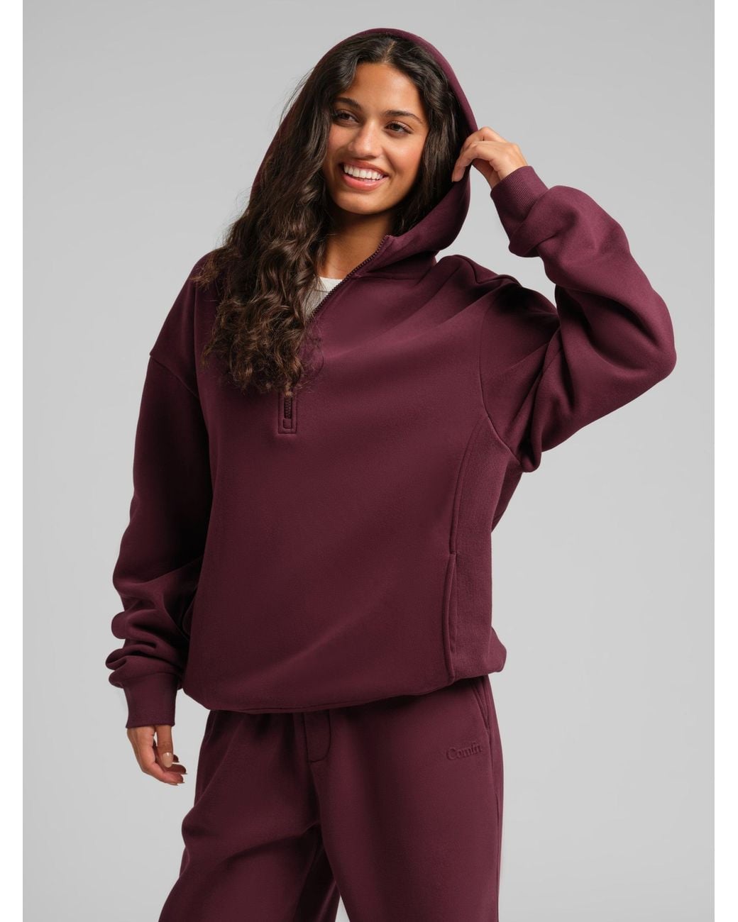 Comfrt Red Basic Half Zip Hoodie – Mega