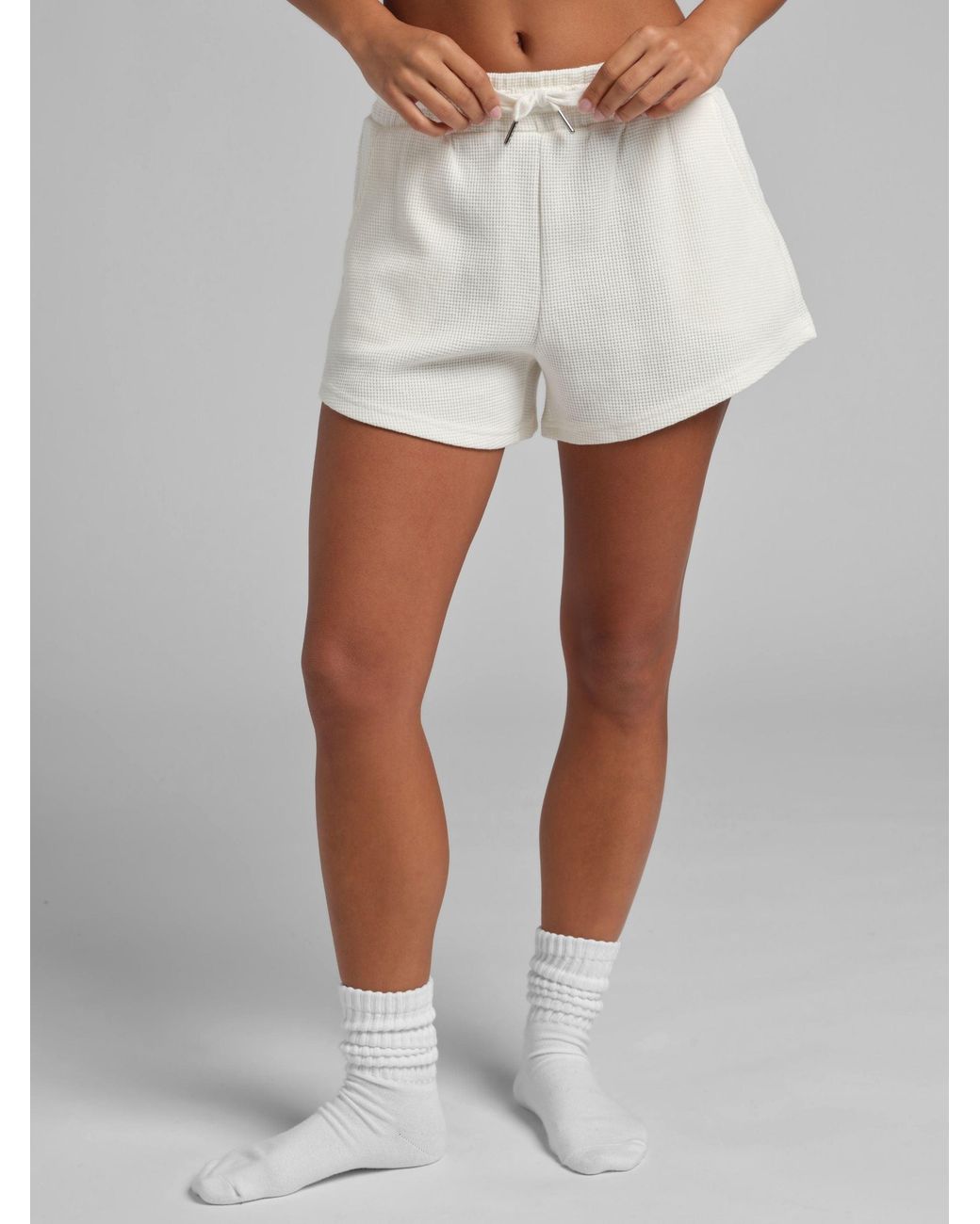 Comfrt White Waffle Lounge Short