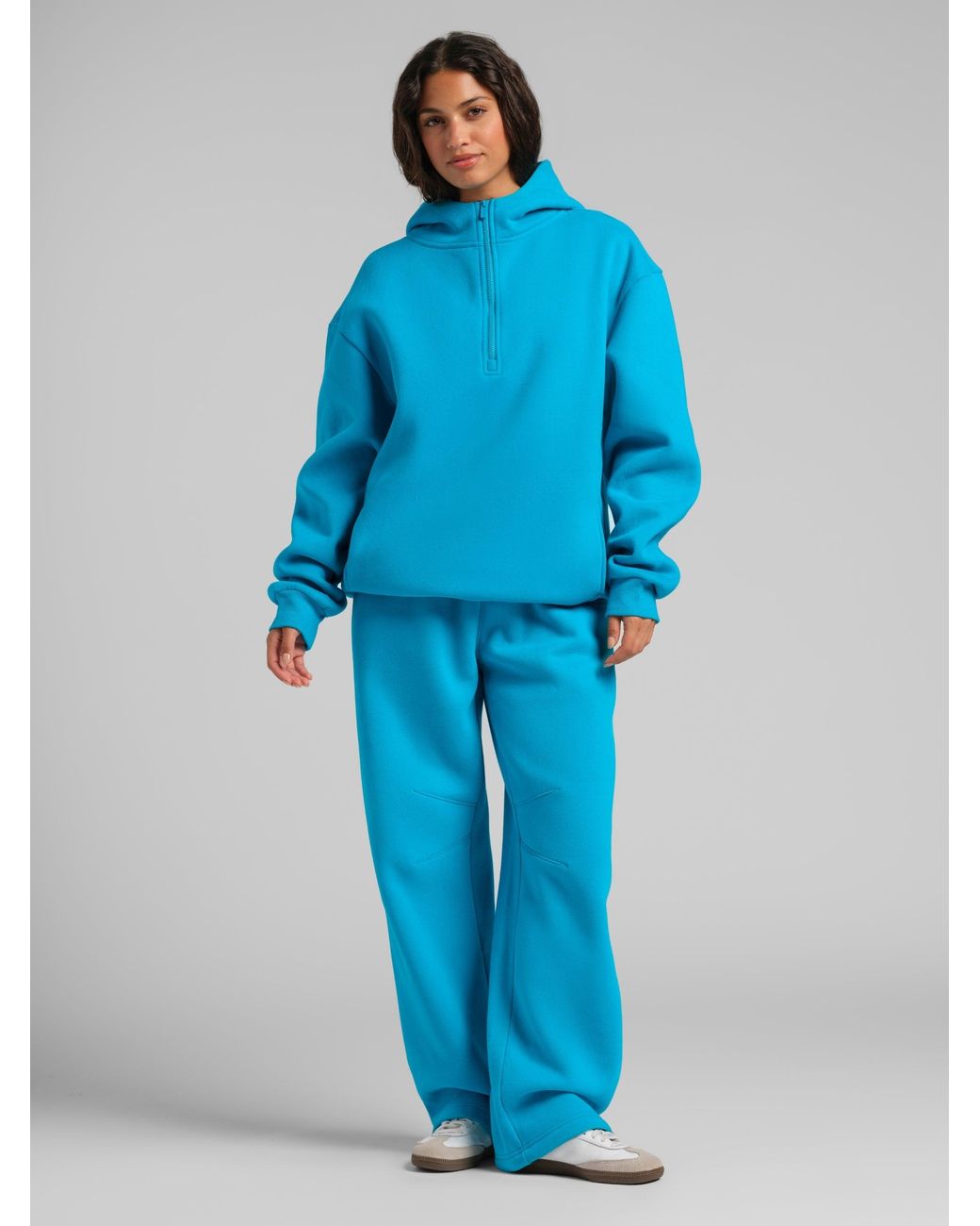 Comfrt Blue Basic Half Zip Hoodie – Mega