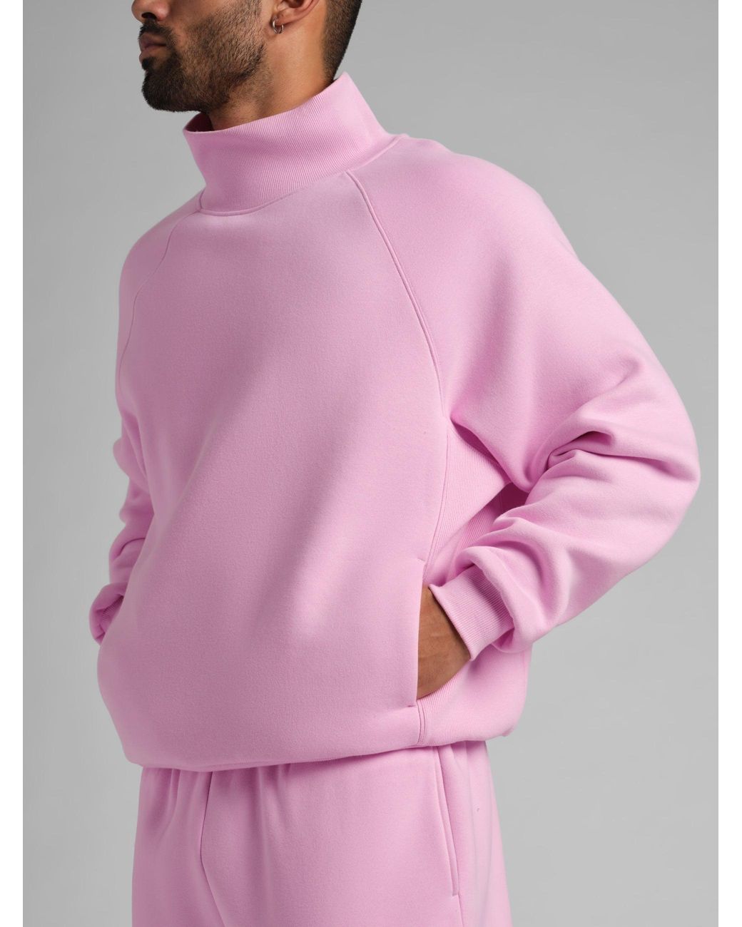 Comfrt Pink Basic Mock Neck Sweatshirt