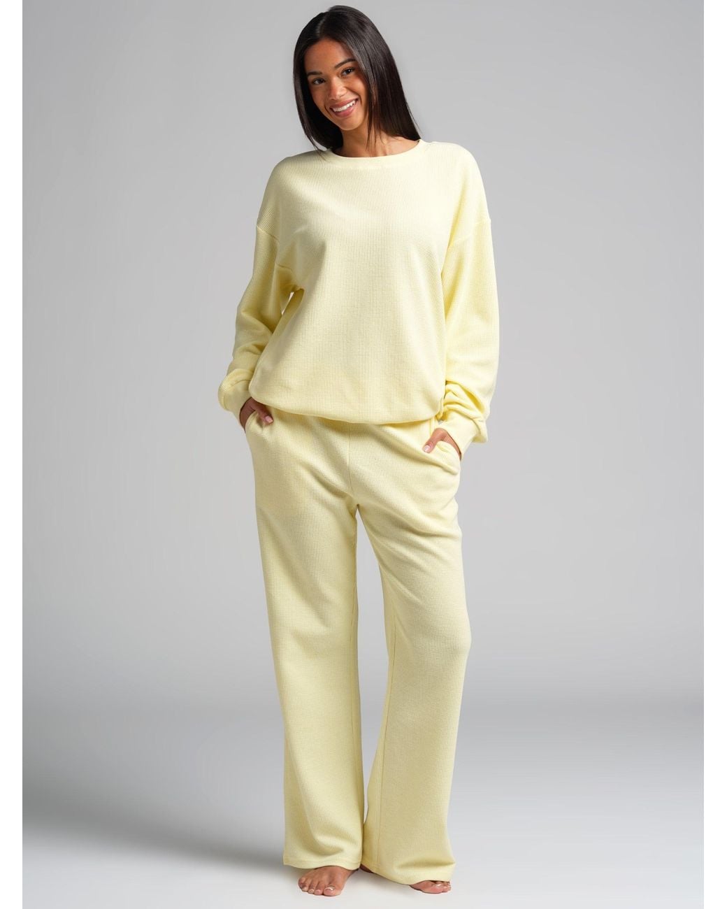 Comfrt Yellow Waffle Lounge Pant