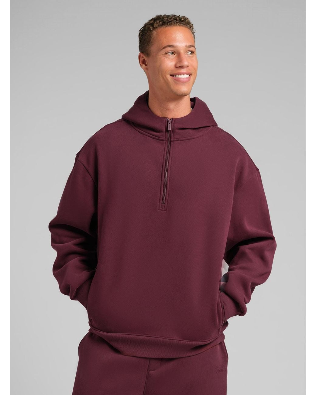 Comfrt Red Basic Half Zip Hoodie – Mega