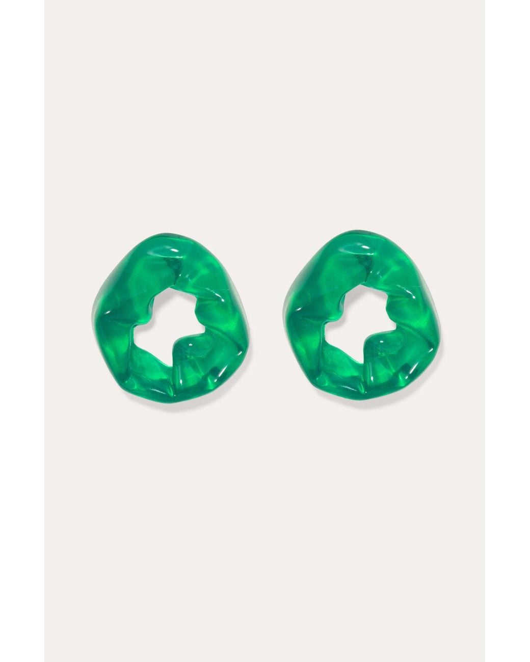 Completedworks Scrunch - Green Bio Resin And Gold Vermeil Earrings