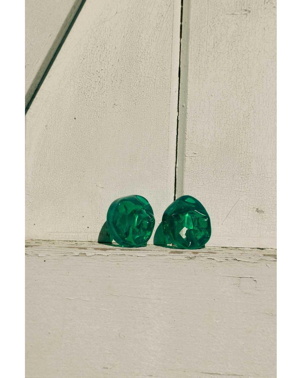 Completedworks Scrunch - Green Bio Resin And Gold Vermeil Earrings
