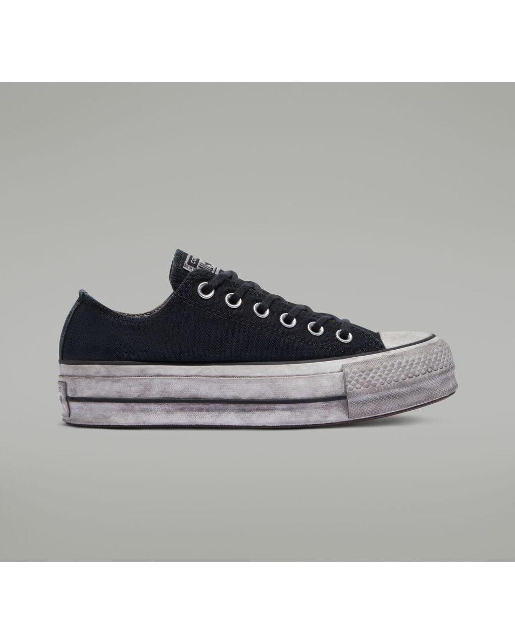 Converse Chuck Taylor All Star Lift Smoked Canvas Low Top in Black | Lyst UK