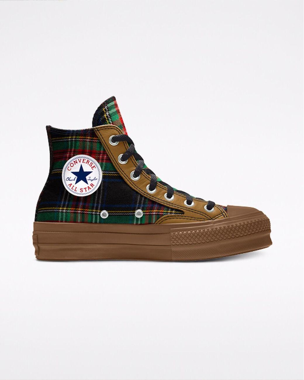 Converse Custom Hacked Plaid Platform Chuck Taylor All Star By You in Blue  | Lyst