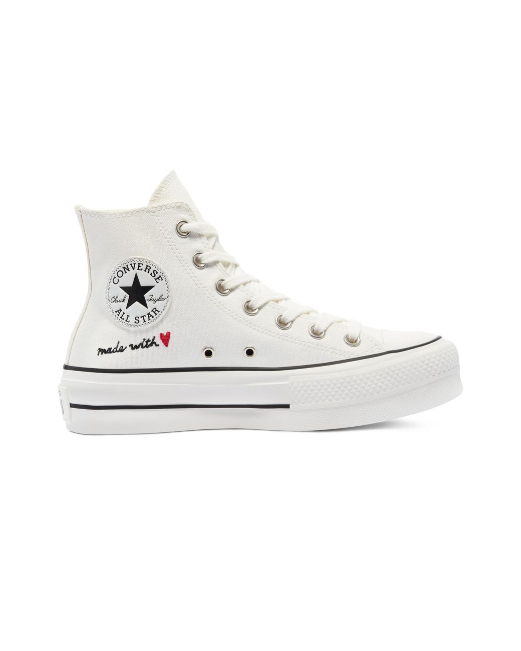 Converse Made With Love Platform Chuck Taylor All Star in White | Lyst