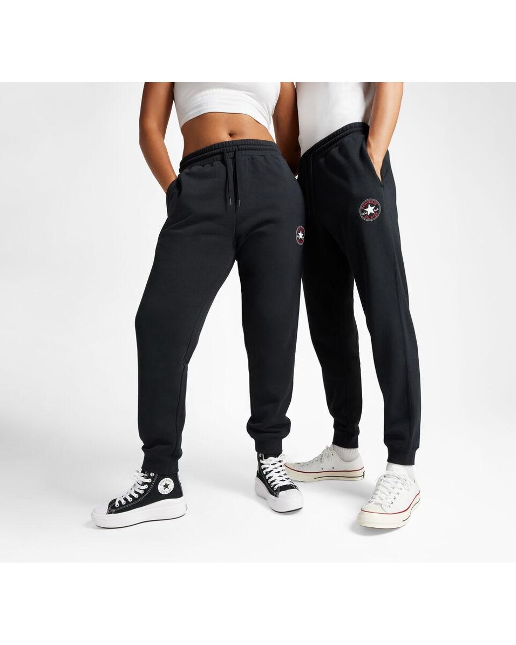 Converse Go-to All Star Patch Standard-fit Fleece Sweatpants in Black for  Men | Lyst UK