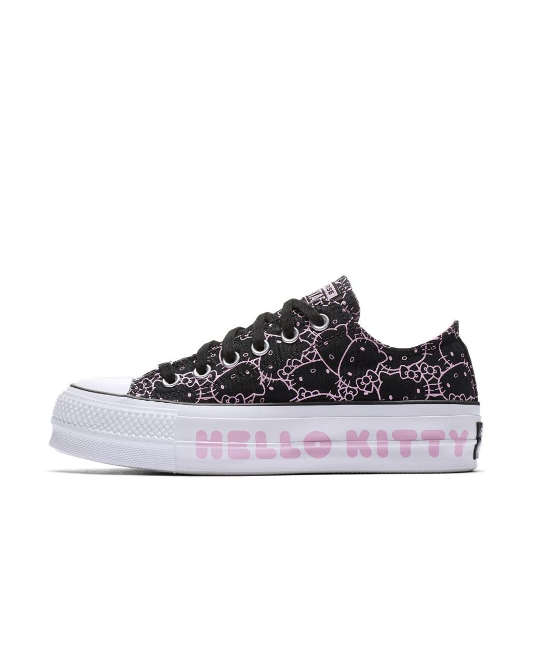Converse X Hello Kitty Chuck Taylor All Star Clean Lift Canvas Low Top  Women's Shoe in Black | Lyst