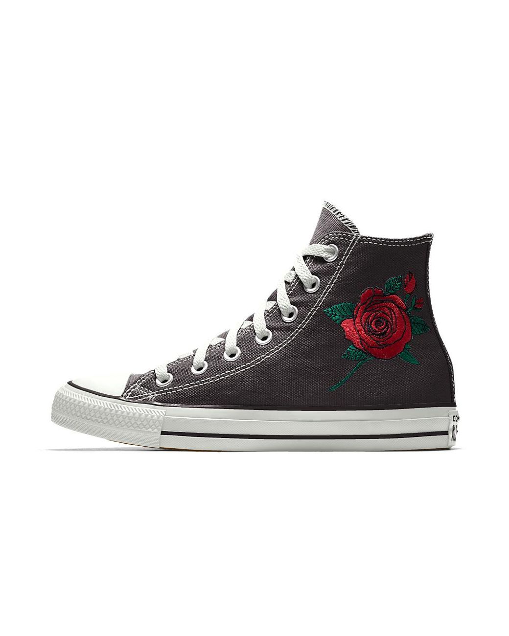 Converse Custom Chuck Taylor All Star Rose Embroidery High Top Shoe in  Black for Men | Lyst