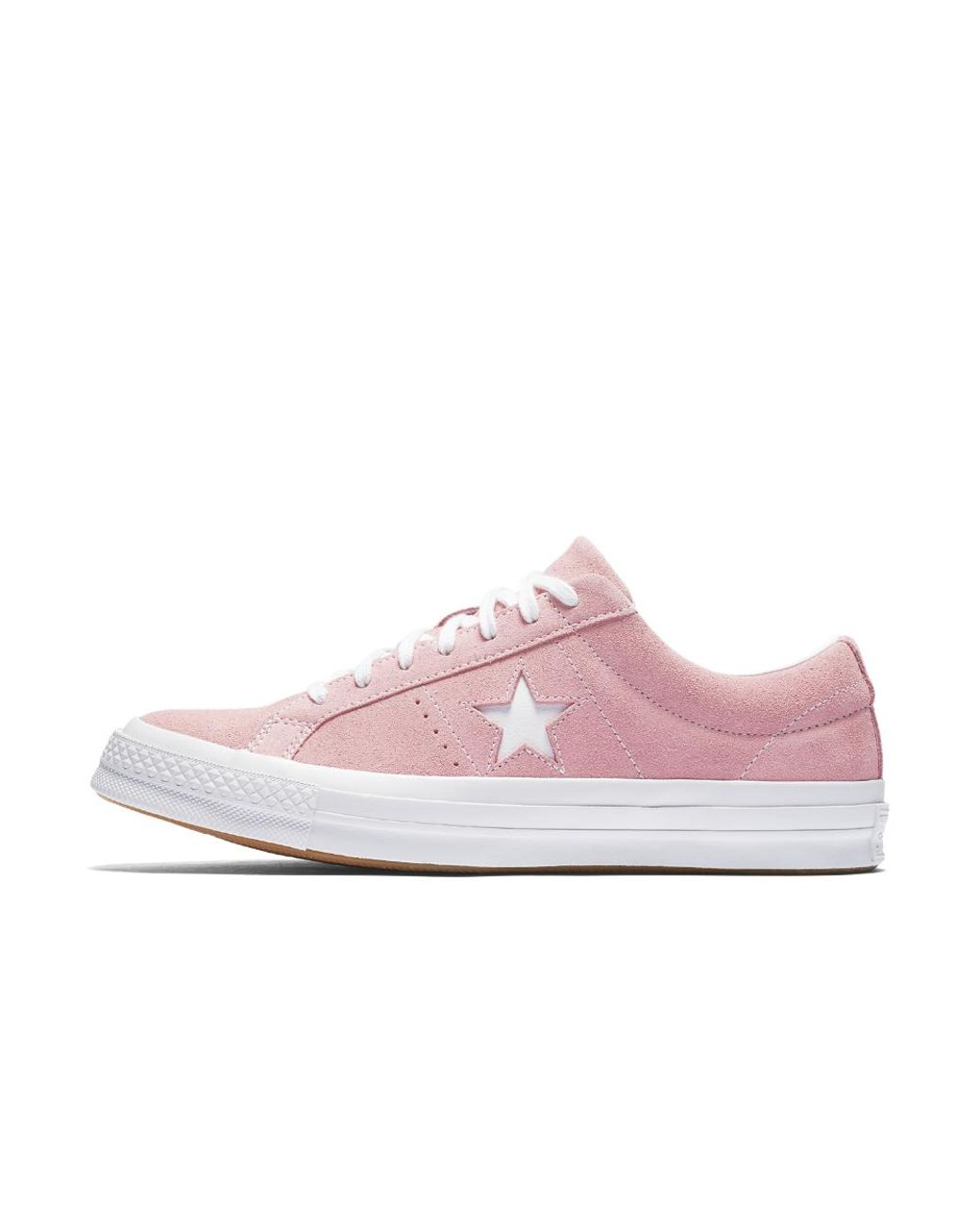 Converse One Star Classic Suede Low Top Shoe in Pink | Lyst