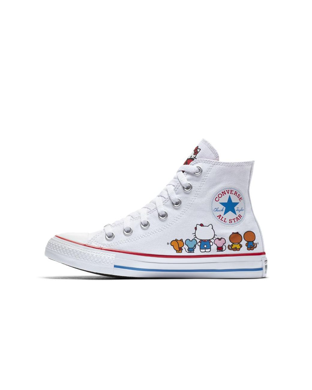 Converse X Hello Kitty Chuck Taylor All Star White & Prism Pink High Top  Womens Shoes | Lyst